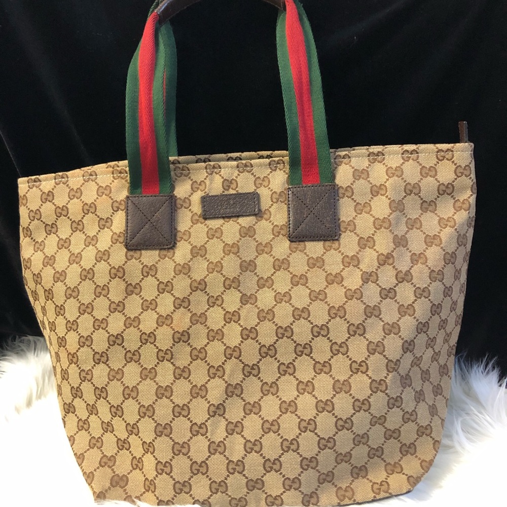 Authentic Gucci Vintage-Shelley Line Canvas Tote